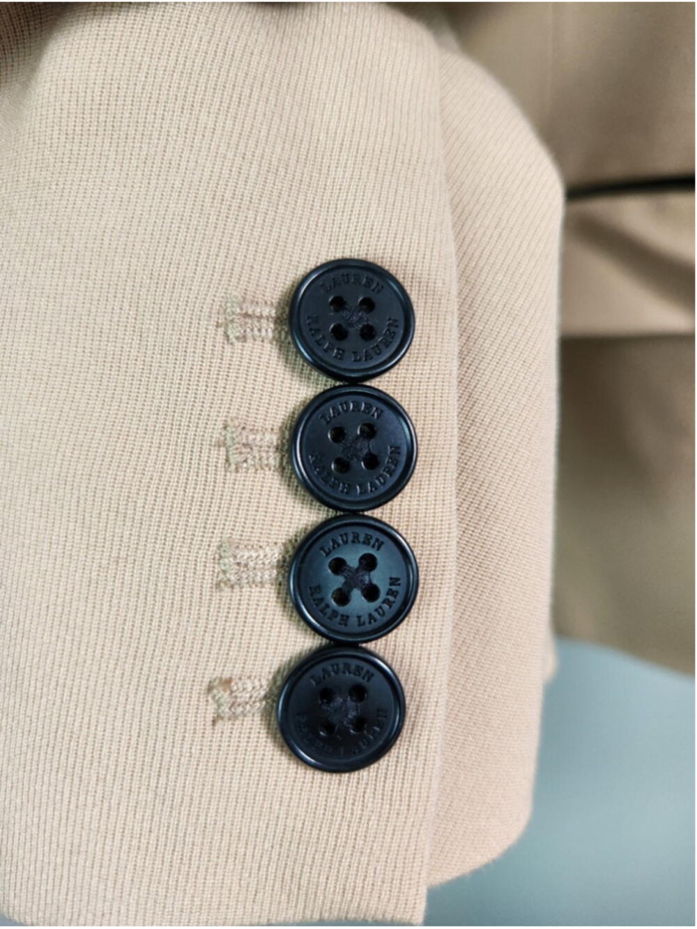 Ralph Lauren Beige Wool Blazer Suit Jacket Size 10 Preppy Heritage Professional - Picture 6 of 13